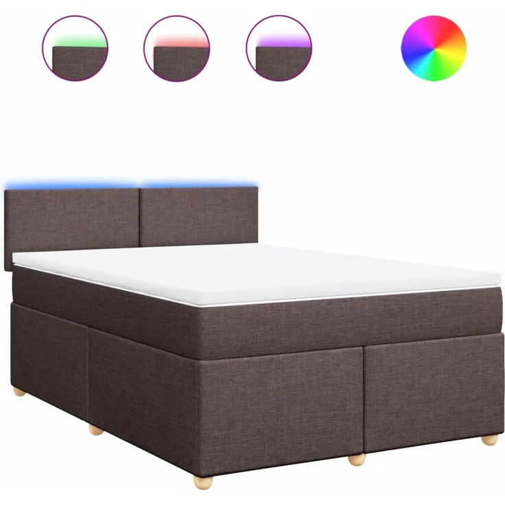 vidaXL Boxspringbett mit Matratze Dunkelbraun 140x190 cm Stoff 3288971 – Bild 2