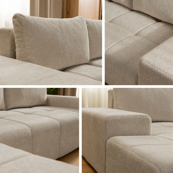 Mirjan24 Ecksofa Tonseo L (Farbe: Milky 80, Seite: Rechts), 78 x 173 x 275 cm – Bild 6