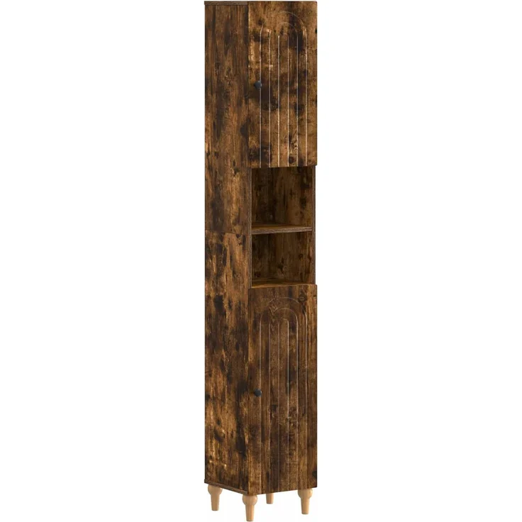 vidaXL 4-teiliges Badezimmer-Schrank-Set ALKMAAR Raucheiche 3417914 – Bild 6