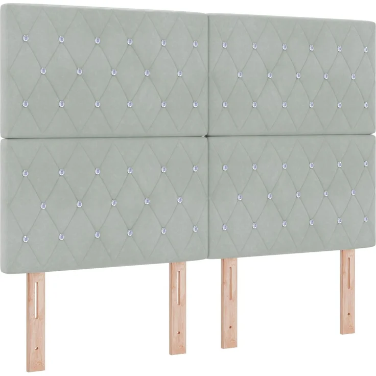 vidaXL Ottoman Bett mit Matratze Hellgrau 140 x 200 cm Samt 3457653 – Bild 4