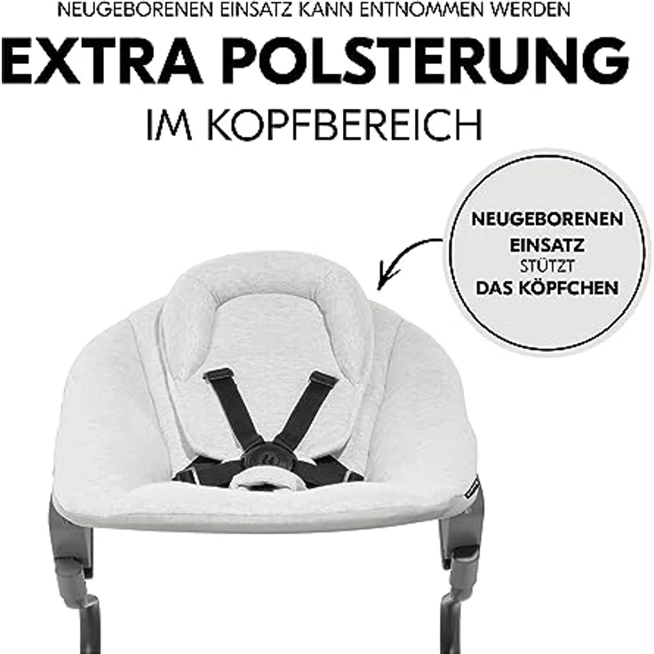 Hauck Alpha Bouncer Premium, Babywippe in Light Grey mit verstellbarer Rückenlehne und 5-Punkt-Gurt – Bild 4