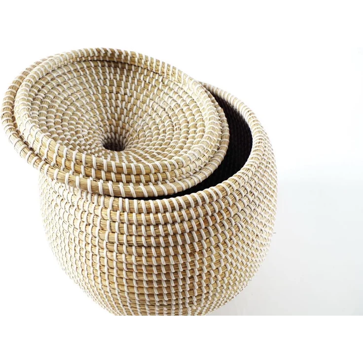 Kobolo Aufbewahrungskorb Schlangenkorb aus Seegras/Kunststoff natur D 32 cm – Bild 3