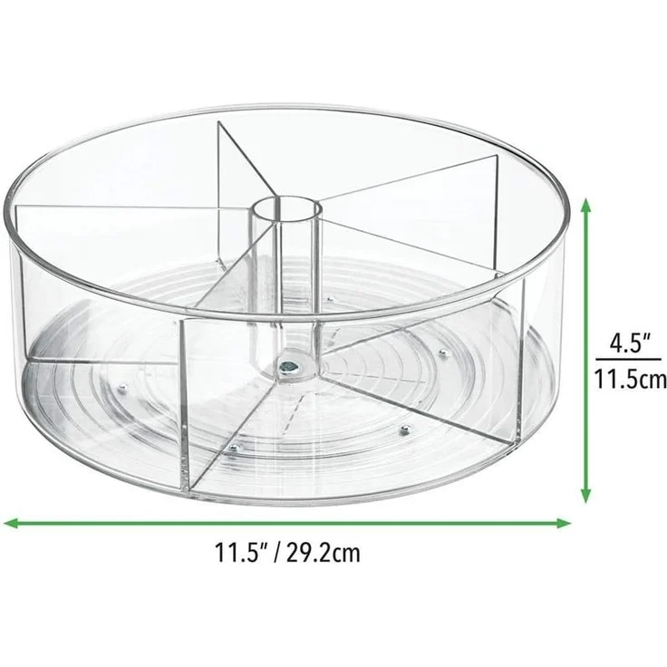 Drehteller Schreibtisch Organizer mit Trennwänden von mDesign Transparent – Bild 6