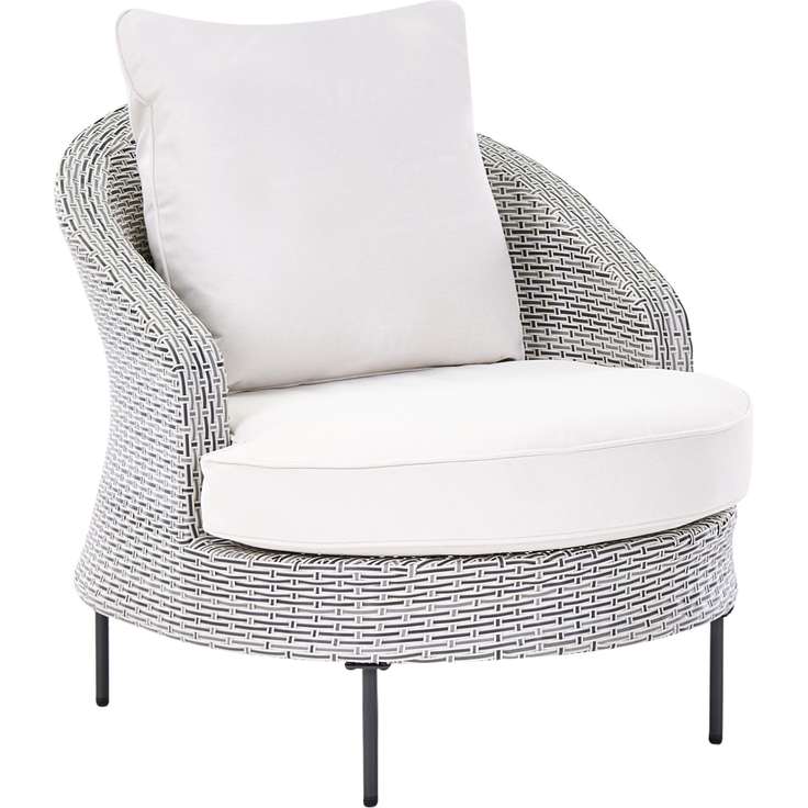 Gartensessel mit Ottomane ARCILLE Polyrattan Grau – Bild 5
