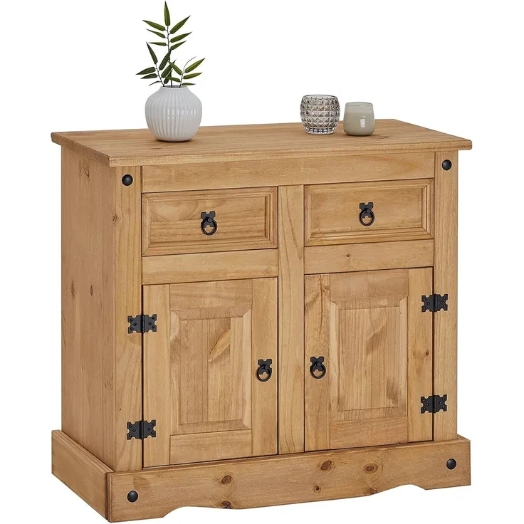 Anrichte Salsa Kommode Sideboard Mexiko Möbel Kiefer massiv gebeizt, gewachst mit 2 Schubladen und 2 Türen
