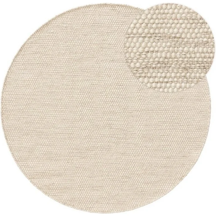 benuta Wollteppich Rocco, rund, Höhe: 5 mm, Wolle, handgewebt, Wohnzimmer – Bild 5