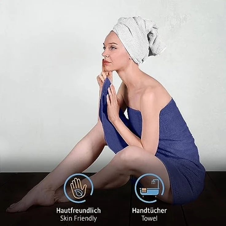 Komfortec Handtuch Set aus 100% Baumwolle, 4 Handtücher 50x100 cm und 4 Badetücher 70x140 cm, Frottee (Packung, 8-St), Duschtücher & Badehandtuch, Weich, Towel, Groß – Bild 5