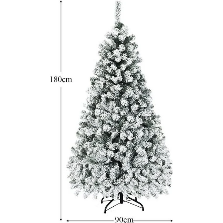 COSTWAY Künstlicher Weihnachtsbaum mit Schnee, 180cm, 600 Spitzen, 250 LED – Bild 4