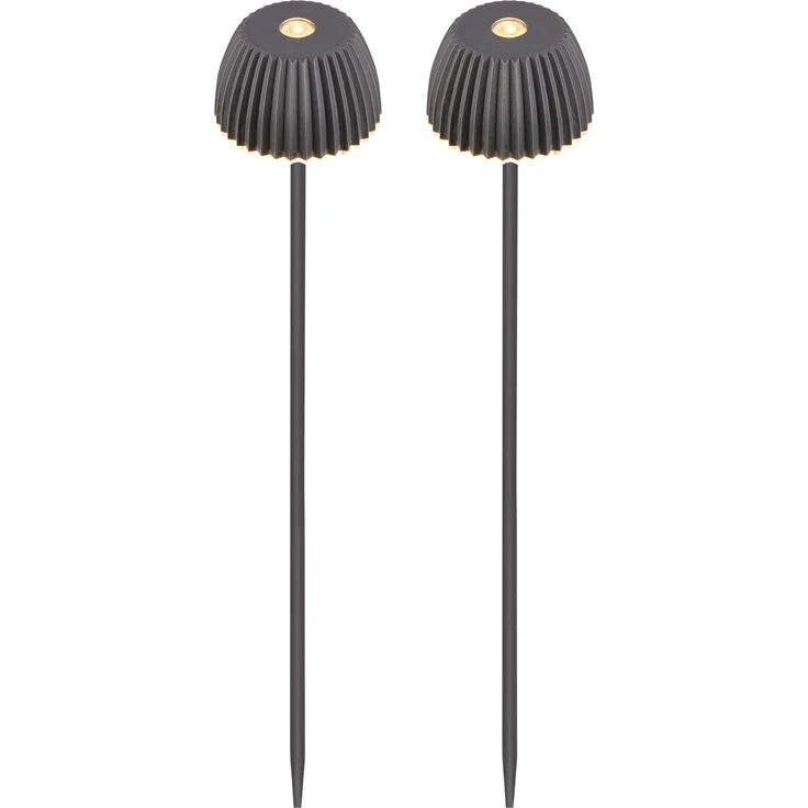 BRILONER - 2er Set Riffle Nano Gartenleuchte mit Erdspieß, Akku, Touch, dimmbar, höhenverstellbar, Außenleuchte Akku, Gartenlampe, Beetbeleuchtung, Deko, Wegeleuchten außen, 6x78,5 cm, Anthrazit