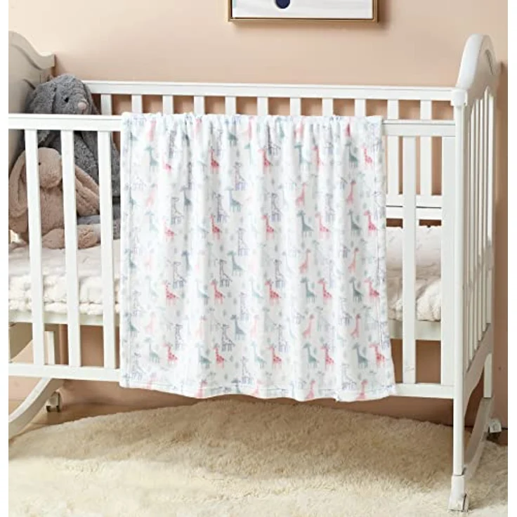 CREVENT Niedliche seidige Plüsch-Babydecke für Mädchen und Jungen, Kleinkinder, Neugeborene, Kinderbett, Kinderbett, Kinderwagen, Geschenk für alle Jahreszeiten, Elfenbeinfarben – Bild 4
