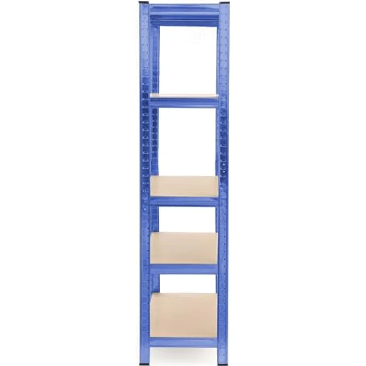 Wiltec Schwerlastregal 120 x 60 x 204 cm, 200kg/Ebene, Steckregal blau, Lastenregal mit 5 Ablagen, Werkstattregal – Bild 9
