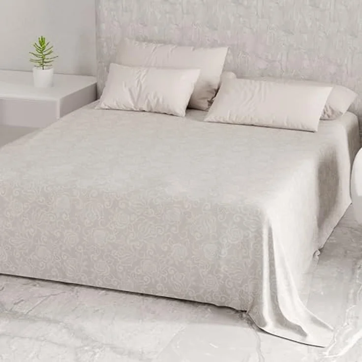 PETTI Artigiani Italiani - Tagesdecke für Einzelbett, Frühling und Sommer, leichte Decke für Einzelbett, Bettdecke, Spitze, Rosen, Taupé, 100% Made in Italy – Bild 4