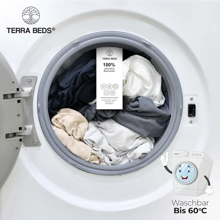 Terra Beds Premium Topper Spannbettlaken 140x200 cm - 160x200 cm 160g/m2-100% Hochwertiges Oeko-TEX Baumwoll Jersey Spannbetttuch für boxspringbett Topper – Erhältlich in 10 Farben – Bild 6