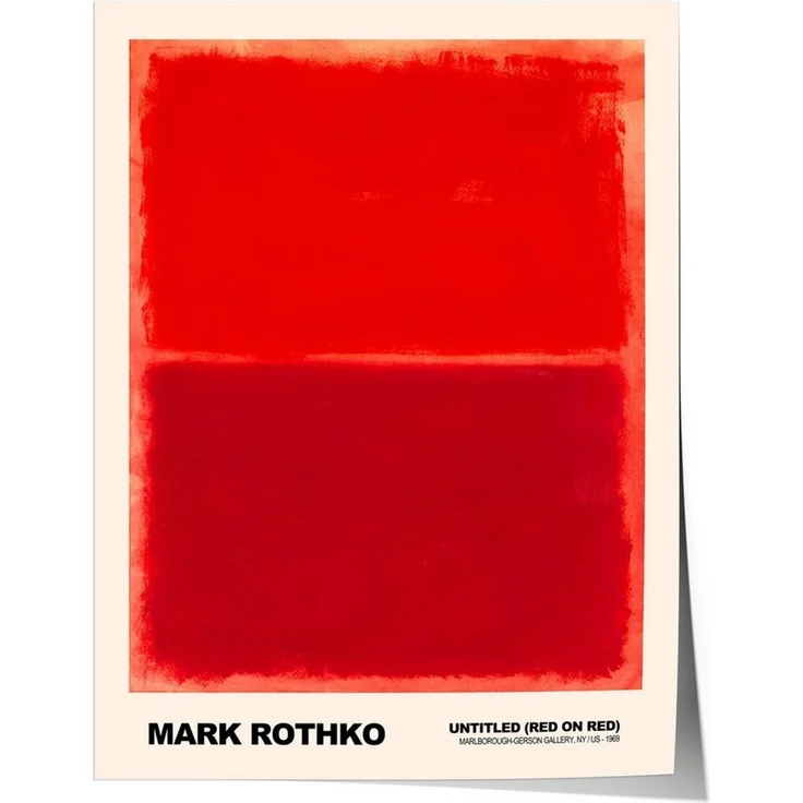 JUSTGOODMOOD Poster Mark Rothko Untitled Red on Red Abstrakter Expressionismus Farbfeld Pr, (1 St) – Bild 1