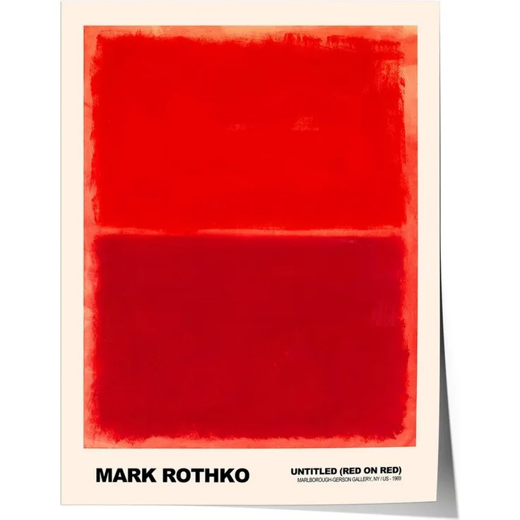 JUSTGOODMOOD Poster Mark Rothko Untitled Red on Red Abstrakter Expressionismus Farbfeld Pr, (1 St)