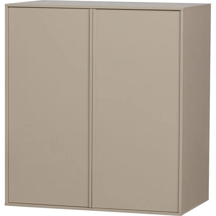Kleiderschrank Daily Closet Kiefer lackiert, modern mit Push-to-Open, dakargrau und hellgrau, 110x100 cm