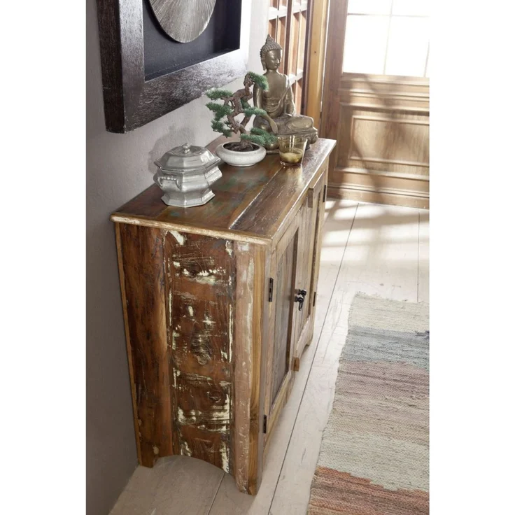 Kommode Altholz 90x40x85 mehrfarbig lackiert NATURE OF SPIRIT #19 – Bild 3