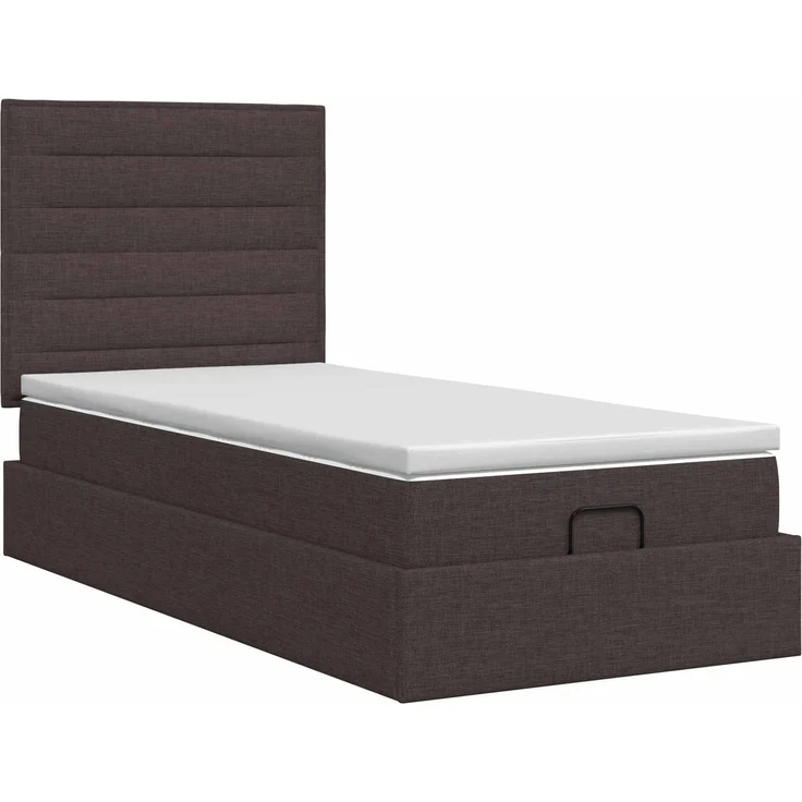 vidaXL Ottoman Bett mit Matratze Dunkelbraun 90 x 200 cm Stoff 3457379 – Bild 5