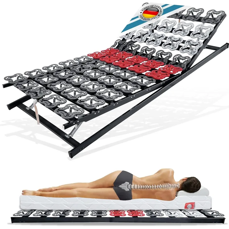TerraMed T-Flex Teller-Lattenrost. 100x200cm. mit verstellbaren Modulen. manuell verstellbar