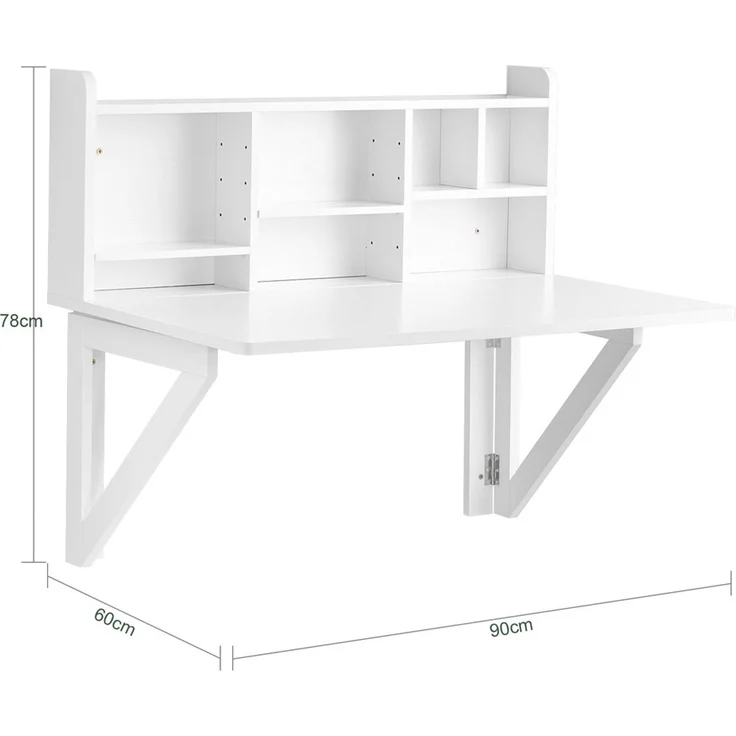 SoBuy FWT07-II-W Schreibtisch, MDF, Lackiert, Weiß, 90 x 78 x 60 cm – Bild 3