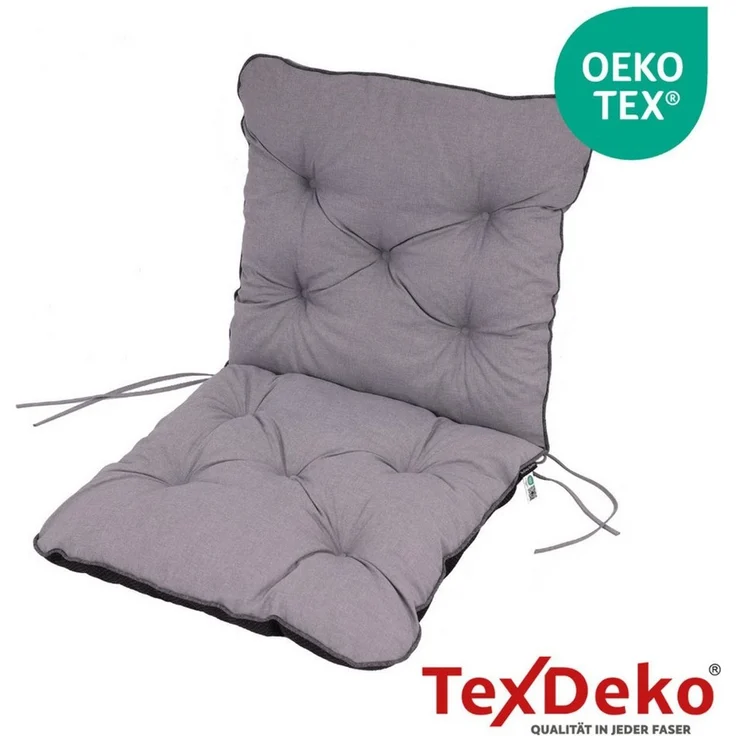 TexDeko Sitzauflage Ecolen Niedriglehner 40 x 40 x 40 cm - gesteppte Gartenstuhl-Auflage, (1× Gartenstuhl-Auflage (80 × 40cm), UV-Beständig, Wasserabweisend mit Anti-Rutsch Boden – Bild 4