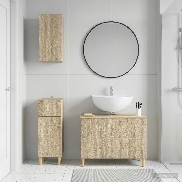 vidaXL 3-teiliges Badezimmer-Schranksystem DELFT Sonoma-Eiche 3417785