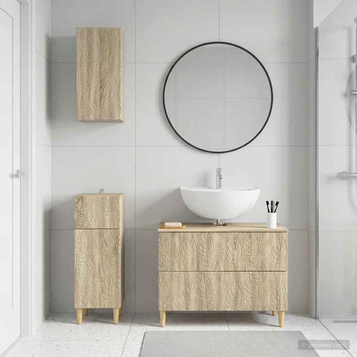 vidaXL 3-teiliges Badezimmer-Schranksystem DELFT Sonoma-Eiche 3417785 – Bild 1