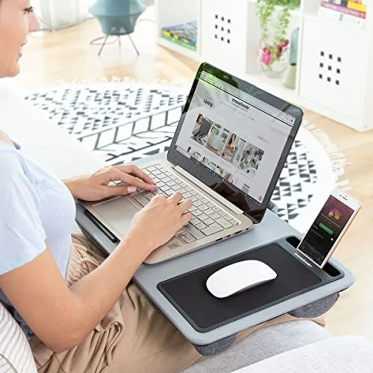 InnovaGoods® Laptop-Schreibtisch mit XL-Sitzkissen Deskion, bequemes und ergonomisches Arbeiten oder Studieren mit Schreibtisch- und XL-Sitzkissendesign, ideal für Zuhause und Büro. – Bild 2