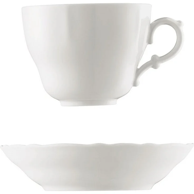 Hutschenreuther Tasse Maria Theresia Weiss Café au lait 2tlg, Porzellan – Bild 5