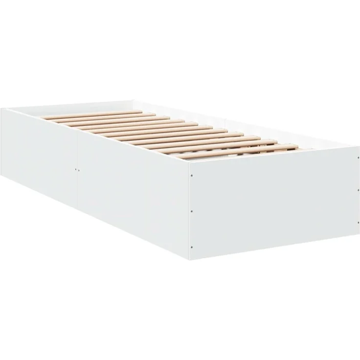 vidaXL Bettgestell Weiß 75x190 cm Holzwerkstoff 841986 – Bild 5