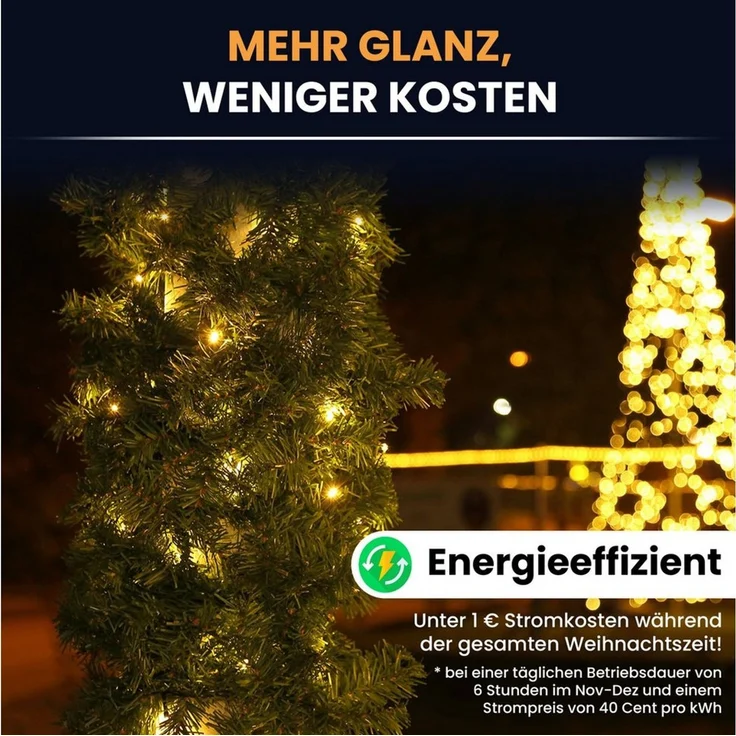 Gartenpirat LED-Girlande Künstliche Tannengirlande Türgirlande LED Weihnachtsgirlande Girlande, Energieeffizient – Bild 3