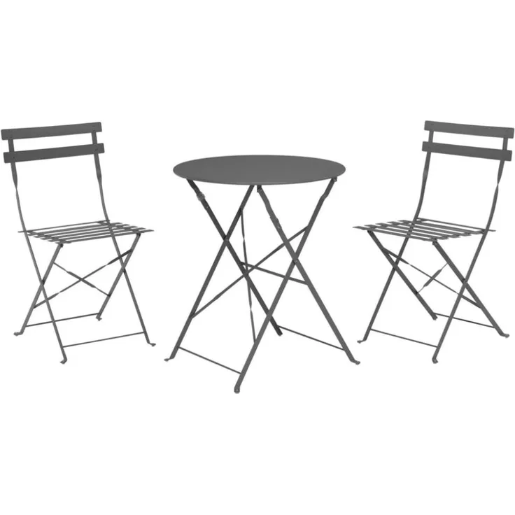 ProGarden Bistro-Set 3-tlg. Matt Dunkel Anthrazit 436225