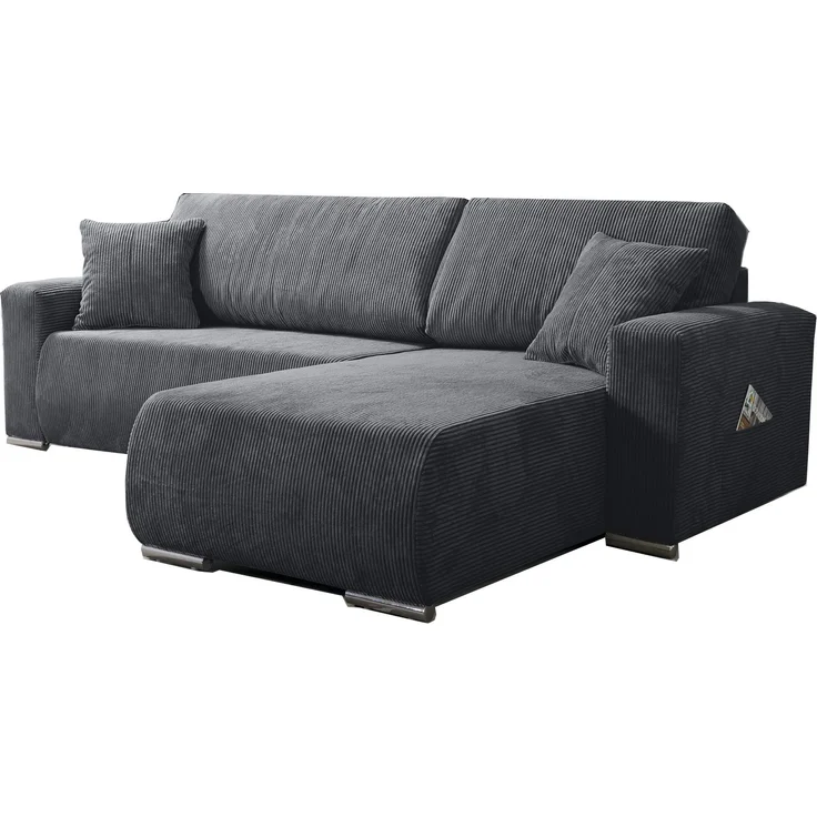 Sofa Couch Ecksofa Eckcouch Wohnlandschaft Schlaffunktion Lincoln Cord Bezug – Bild 4