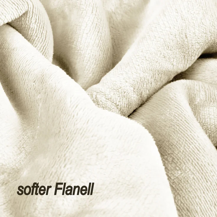 Kuscheldecke "Teddy Fleece" Sherpa/Flanell, 150x200cm Creme – Bild 6