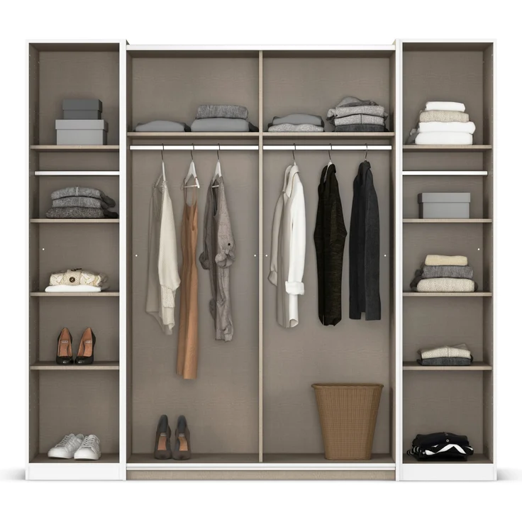rauch Kleiderschrank, Dreh- und Schwebetürenschrank KRONACH, 4-türig, Grau metallic, 225 x 210 x 60 cm – Bild 5