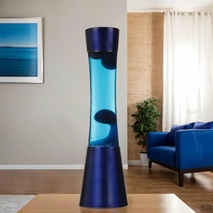 Licht-Erlebnisse Lavalampe RINGO, Warmweiß, Retro Lampe Blau Pink inkl. G9 Leuchtmittel Tischleuchte