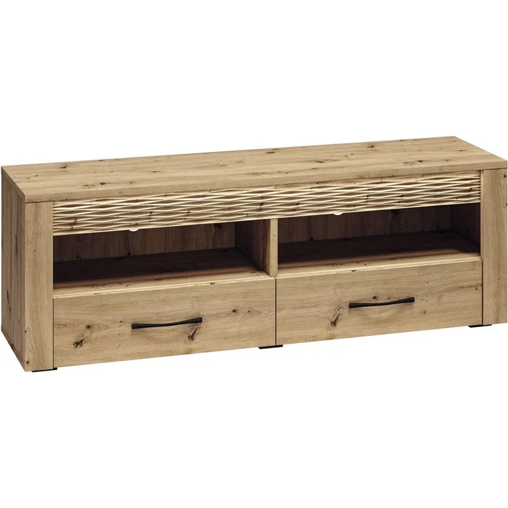 TV Lowboard 150 cm breit mit LED Beleuchtung ARTA-131 in Artisan Eiche Nb, B/H/T: ca. 150/52/40 cm – Bild 1