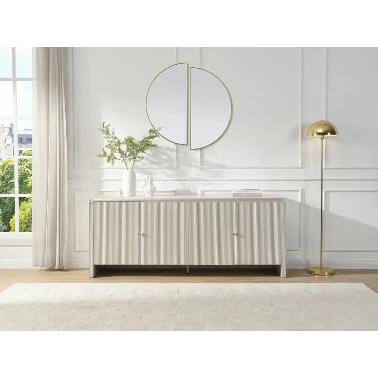 Vente-unique - MIRENALO Sideboard Holz, Platte Beige - B 40 cm x H 75 cm x L 179,6 cm