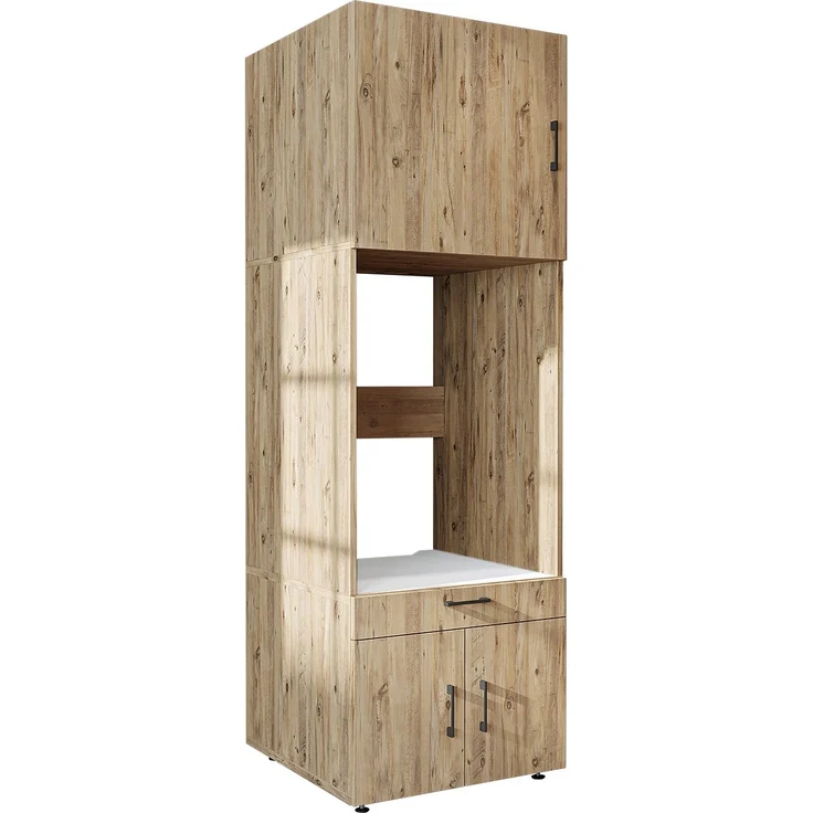 Roomart Waschmaschinenschrank 205 cm – Überbau, Ausziehbrett, Schublade | • Eiche – Bild 6