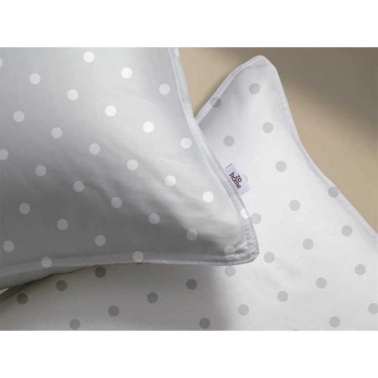Zo! Home Cotton Bettwäsche 155x220 Punta di Cotone Stone Grey Punkte silber – Bild 6