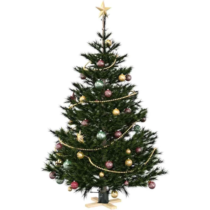 vidaXL Weihnachtsbaumständer Grün 50 x 50 x 16 cm Massives Kiefernholz 42019194 – Bild 2