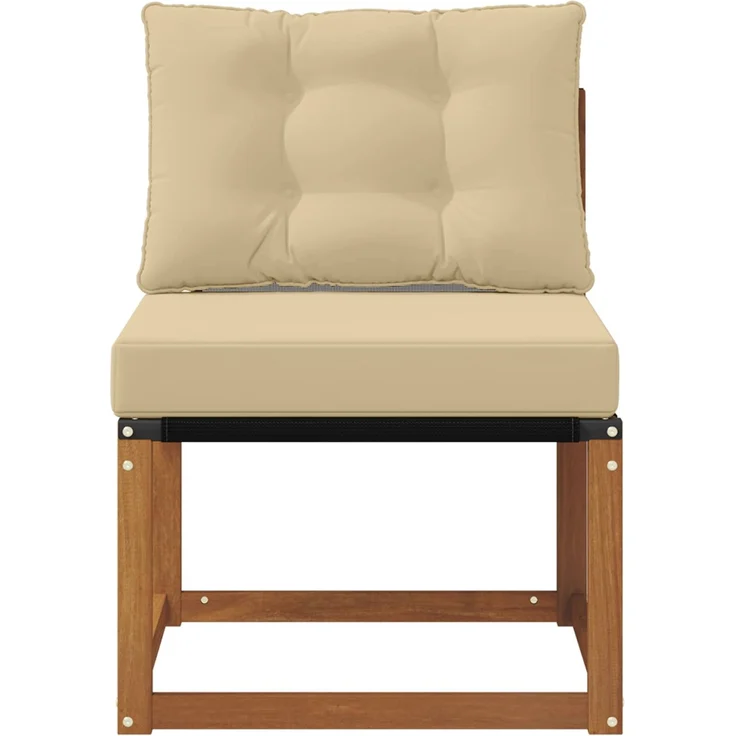vidaXL Outdoor Mittelsofa Massivholz Akazie und Textilene Stoff Natur 900600 – Bild 4