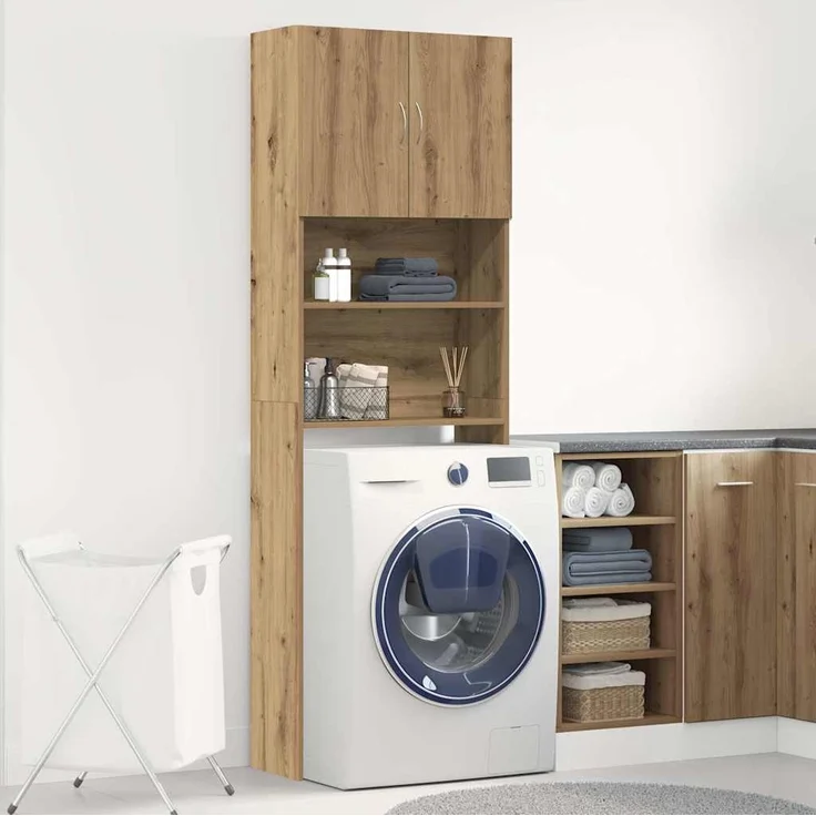 vidaXL Waschmaschinenschrank Artisan-Eiche 64x24x190 cm Holzwerkstoff 859135 – Bild 2