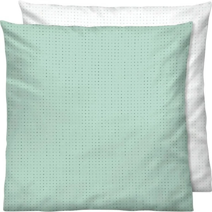 biberna 0636047 Mako-Satin Bettwäsche PUNKTE - MIX & MATCH, mint, 1x 80x80 cm – Bild 4