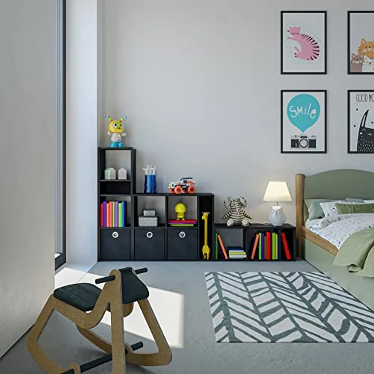 KOMTO Bücherregal RIM3 Regal Standregal Würfelregal für Kinderzimmer, Büroregal Bücherschrank Regal Wohnzimmer 33,8 х 30,7 х 112,5 cm – Bild 9