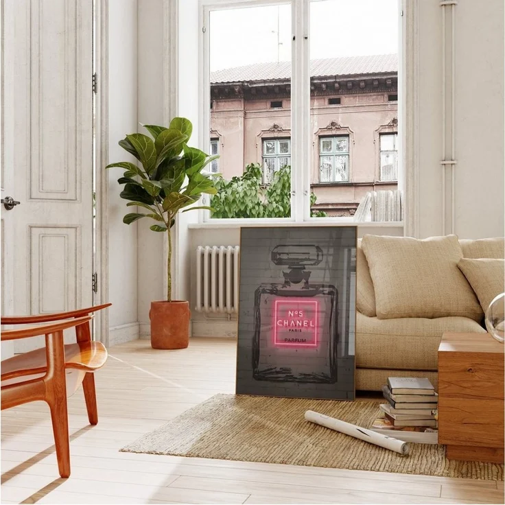 JUSTGOODMOOD Poster Premium ® Chanel No. 5 Poster · Neon Effekt · ohne Rahmen – Bild 4