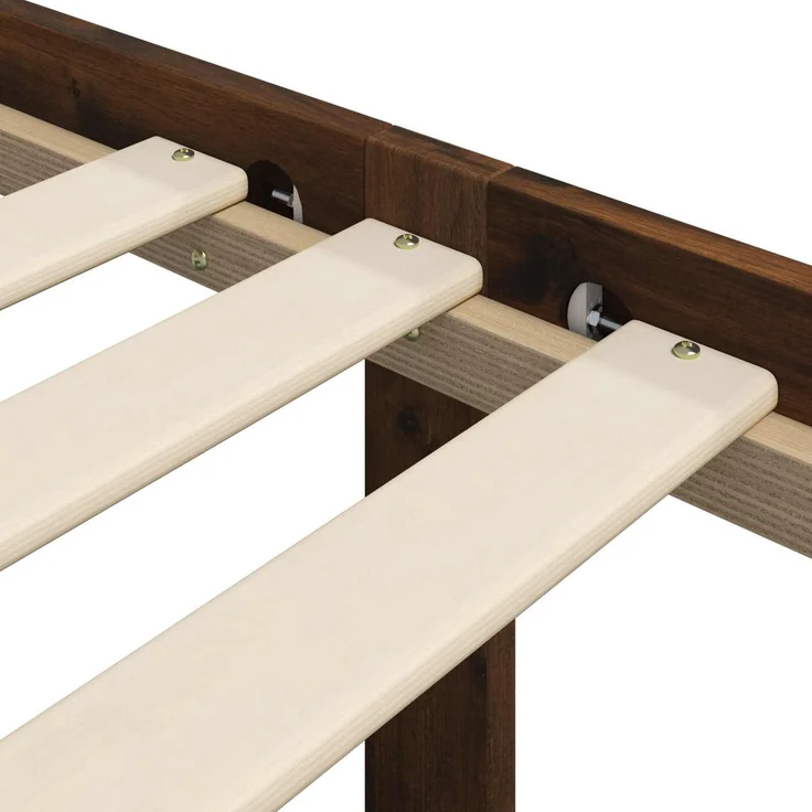 vidaXL Doppelbettgestell mit Kopfteil ROSTOCK Dunkelbraun 140 x 190 cm 3405443 – Bild 7
