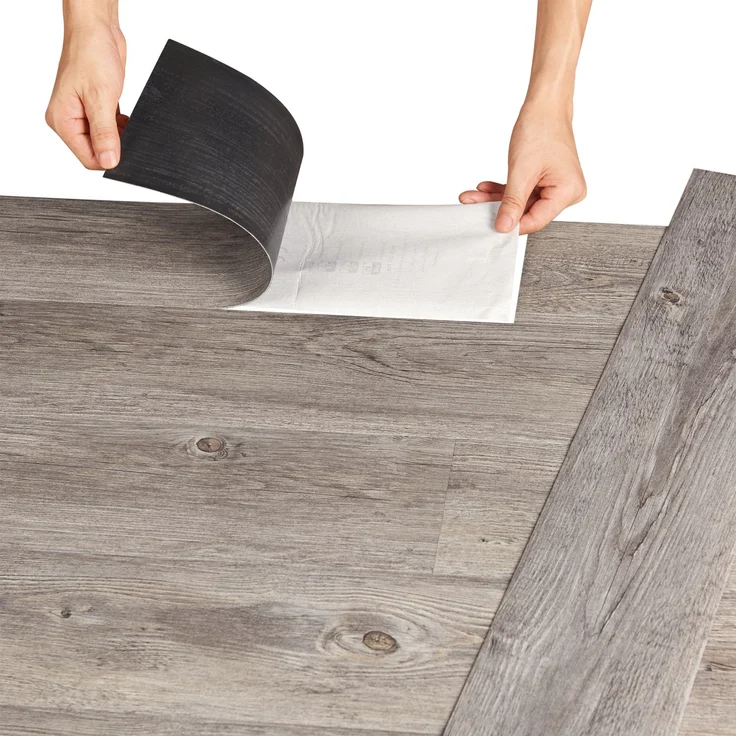 neu.holz Vinylboden Vanola Laminat Selbstklebend rutschfest Antiallergen Bodenbelag PVC-Platten 5,85 m² Grey Alaska Oak – Bild 1