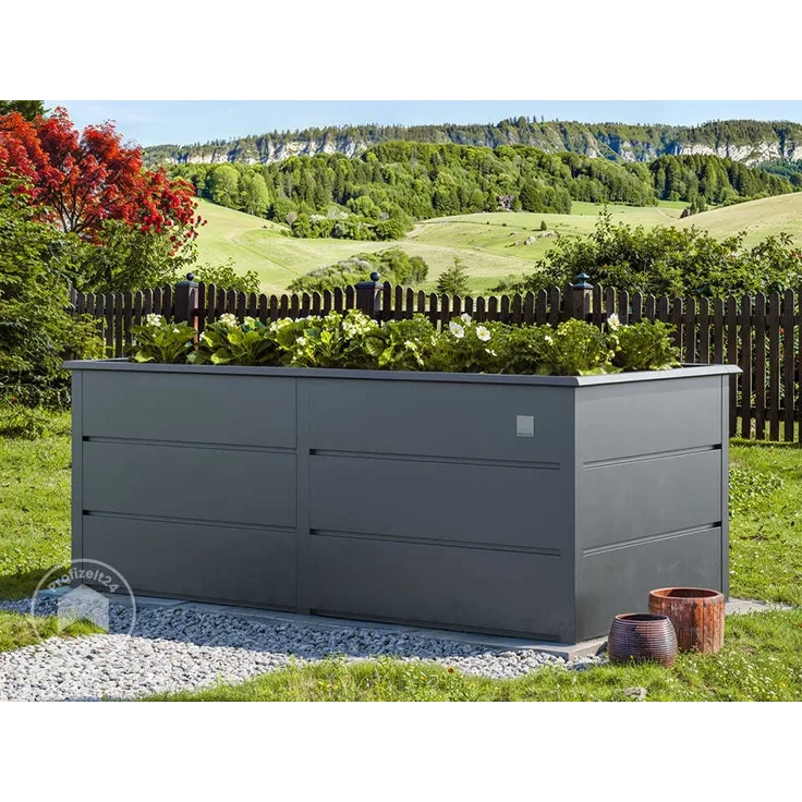GFP Primeyard LILLY Hochbeet aus feuerverzinktem Stahl 200x100x78 cm – ergonomisch, rostfrei, mit Schneckenschutz, ideal für Garten & Balkon