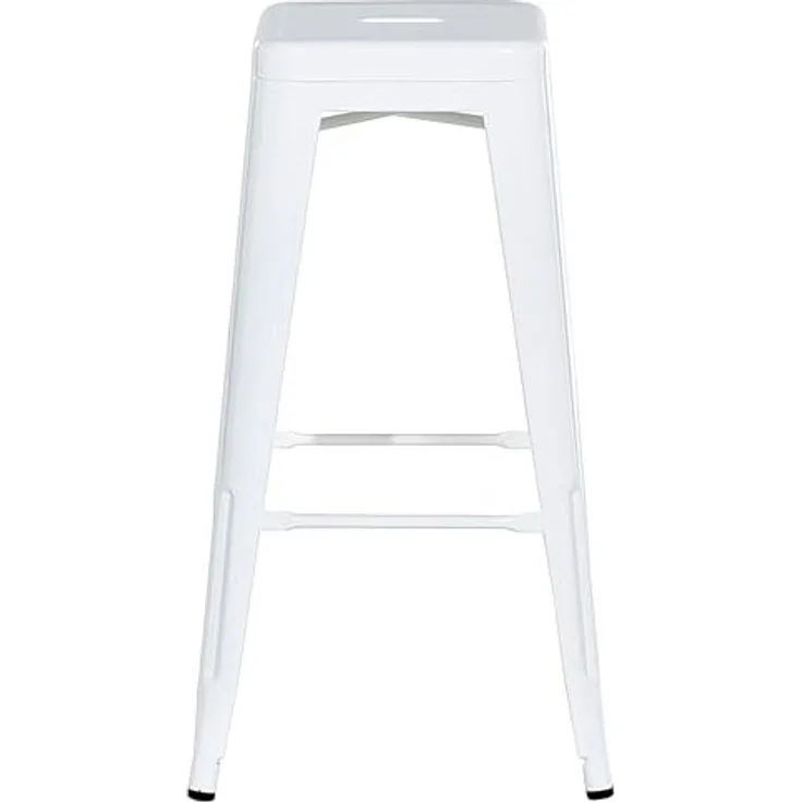 Beliani 'Cabrillo' 2er-Set Barhocker, Metall weiß, Höhe 76 cm